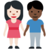 Twitter里的男女牵手:浅肤色,深肤色emoji表情
