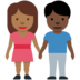 Twitter里的男女牵手:中深色肤色,深色肤色emoji表情