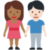 Twitter里的男女牵手:中暗肤色,浅肤色emoji表情