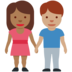 Twitter里的男女牵手:中深色肤色,中肤色emoji表情