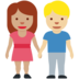Twitter里的男女牵手:中等肤色,中等肤色emoji表情