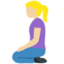 Twitter里的女性跪下:中浅肤色emoji表情