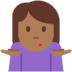 Twitter里的女人耸肩:中黑肤色emoji表情