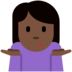 Twitter里的女人耸耸肩:深色肤色emoji表情