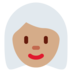 Twitter里的女性:中等肤色,白发emoji表情