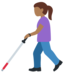 Twitter里的拿拐杖的女人:中深色肤色emoji表情