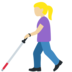 Twitter里的拿拐杖的女人：中浅肤色emoji表情