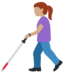 Twitter里的拿拐杖的女人：中等肤色emoji表情