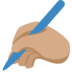Twitter里的写字的手：中等肤色emoji表情