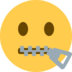 Twitter里的嘴巴上有拉链的脸emoji表情
