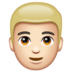 WhatsApp里的男士：浅肤色，金发emoji表情