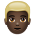 WhatsApp里的男士：深色肤色，金色头发emoji表情