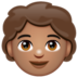 WhatsApp里的儿童：中等肤色emoji表情
