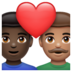 WhatsApp里的情侣: 男人男人较深肤色中等肤色emoji表情