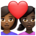 WhatsApp里的情侣: 女人女人中等-深肤色较深肤色emoji表情