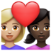 WhatsApp里的情侣: 女人女人中等-浅肤色较深肤色emoji表情