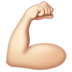 WhatsApp里的屈肌二头肌:浅肤色emoji表情