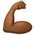 WhatsApp里的屈肌二头肌：中等深色肤色emoji表情