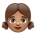 WhatsApp里的女孩：中等肤色emoji表情