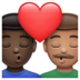 WhatsApp里的亲吻: 男人男人较深肤色中等肤色emoji表情