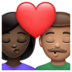 WhatsApp里的亲吻: 女人男人较深肤色中等肤色emoji表情