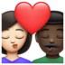 WhatsApp里的亲吻: 女人男人较浅肤色较深肤色emoji表情