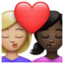 WhatsApp里的亲吻: 女人女人中等-浅肤色较深肤色emoji表情