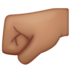 WhatsApp里的左拳：中等肤色emoji表情