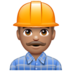 WhatsApp里的男建筑工人：中等肤色emoji表情