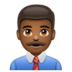 WhatsApp里的男职员：中深色肤色emoji表情