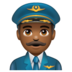 WhatsApp里的男飞行员：中等深色肤色emoji表情