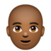 WhatsApp里的男士:中黑肤色,秃顶emoji表情