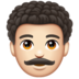 WhatsApp里的男:肤色浅,卷发emoji表情