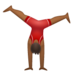 WhatsApp里的侧手翻的男人：中等深色肤色emoji表情
