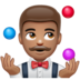 WhatsApp里的男子杂耍：中等肤色emoji表情