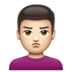 WhatsApp里的男人撅嘴:浅肤色emoji表情