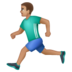 WhatsApp里的男子跑步：中等肤色emoji表情