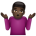 WhatsApp里的男人耸肩:深色肤色emoji表情