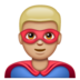 WhatsApp里的男超人:中浅肤色emoji表情