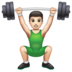WhatsApp里的举重：浅肤色emoji表情