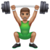 WhatsApp里的男子举重：中等肤色emoji表情