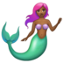 WhatsApp里的美人鱼：中等深色肤色emoji表情