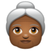 WhatsApp里的老妇人:中黑肤色emoji表情