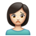 WhatsApp里的人皱眉:浅肤色emoji表情