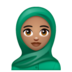 WhatsApp里的头巾女性：中等肤色emoji表情
