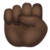 WhatsApp里的举起的拳头：黑肤色emoji表情