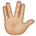 WhatsApp里的手指分开的手礼：中等浅肤色emoji表情