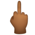 WhatsApp里的比中指的手：中黑肤色emoji表情