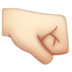 WhatsApp里的右拳:浅肤色emoji表情