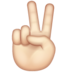 WhatsApp里的胜利之手:浅肤色emoji表情